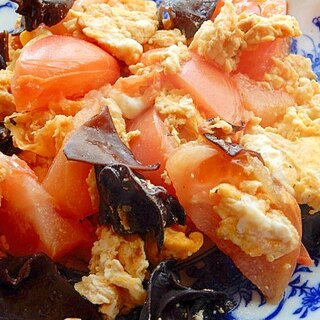 コチュジャン風味❤卵＆トマト＆キクラゲの炒め物♪